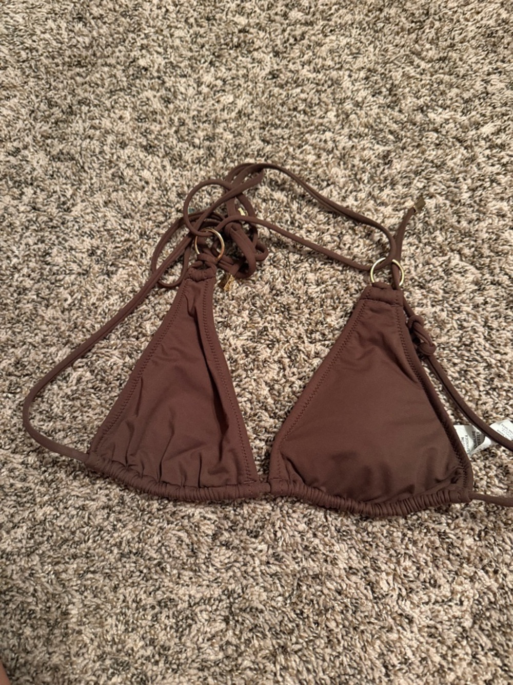 Classic Triangle Brown Bikini Top - Women's Swim